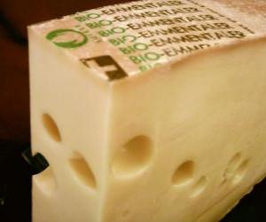 Puzzle Ολόκληρο το κομμάτι άνοιξε του gruyer τύπου τυριού ή Emmentaler